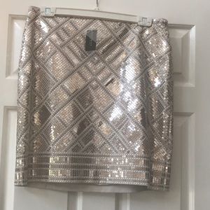 NWT! Silver/gold White House black market skirt-NWT